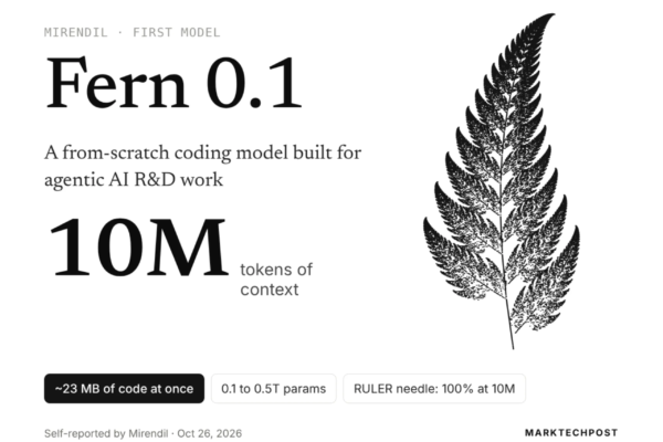 mirendil-launches-fern-0.1,-its-first-model,-with-10m-token-context